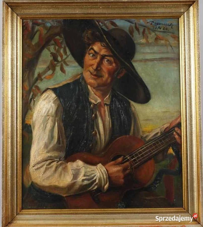 Obraz olejny z 1942 r sygnowany Malarstwo Konopiska