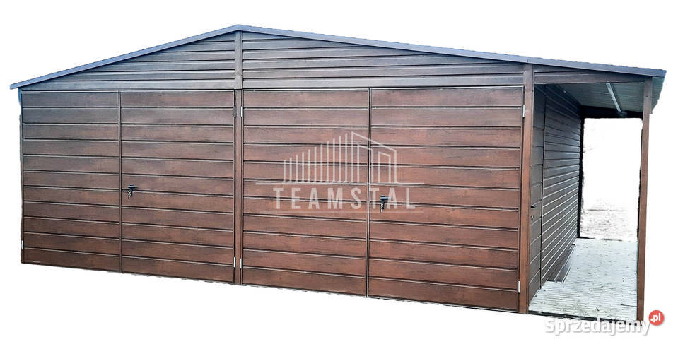 GARAŻ BLASZANY 6m x 58m wiata dwuspad 2x Brama 36m2 Płock