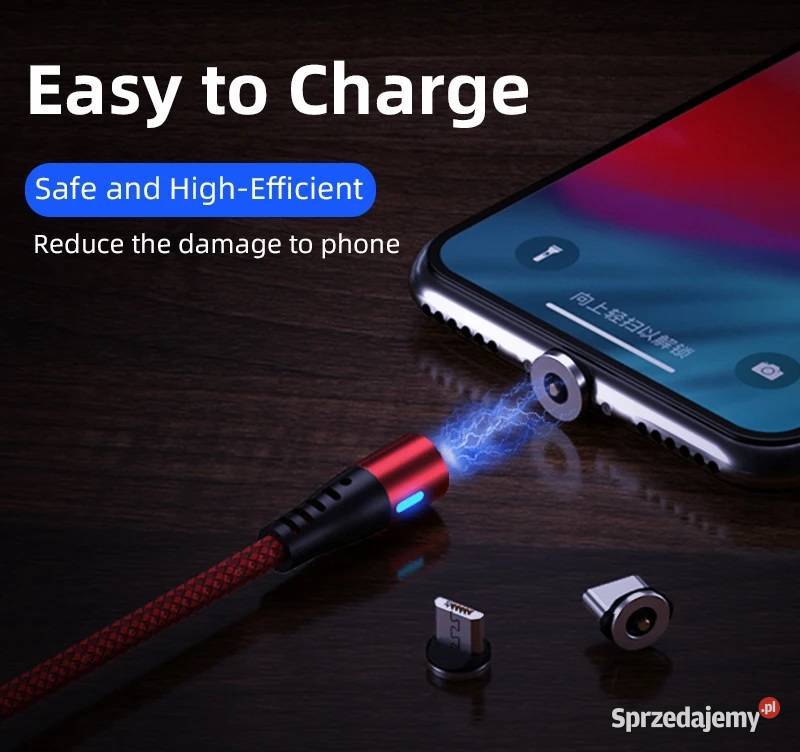 Kabel Przewód USB typ C Micro iPhone Magnetyczny