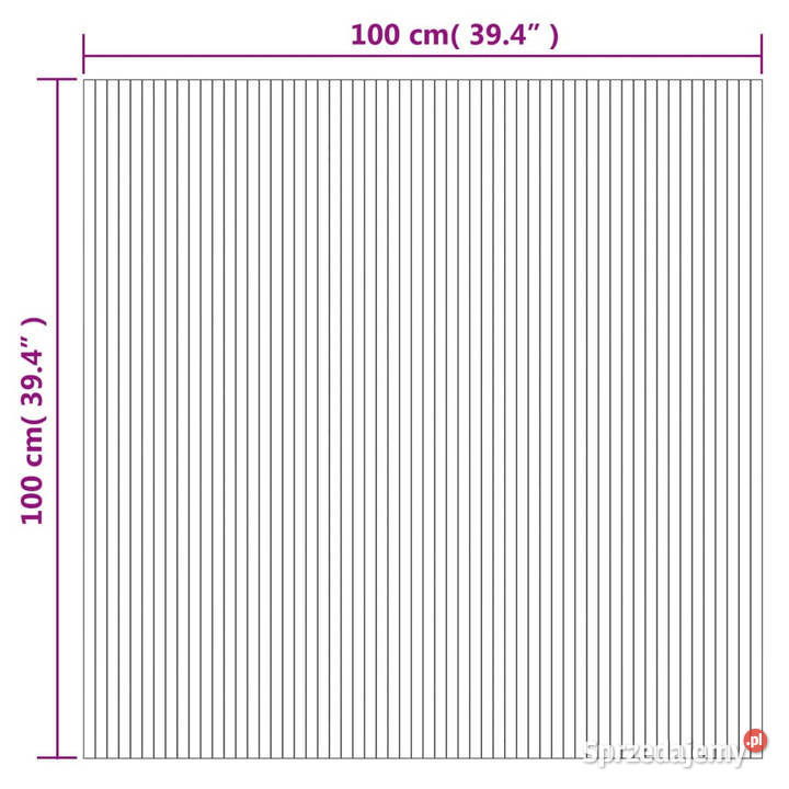 Dywan prostokątny szary 100x100 bambusowy