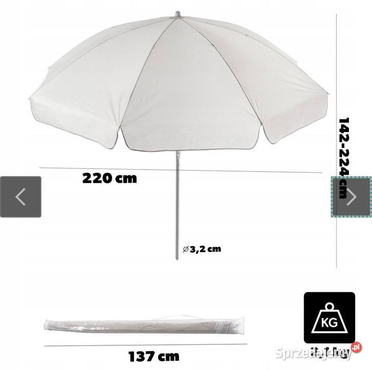 Składany parasol ogrodowy 220 ze stojakiem Warszawa