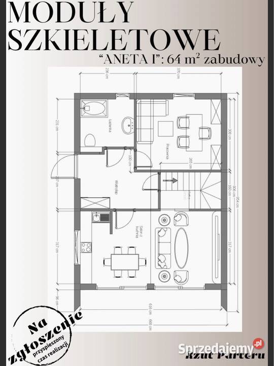 Na sprzedaż dom MODUŁ SZKIELETOWY Płock