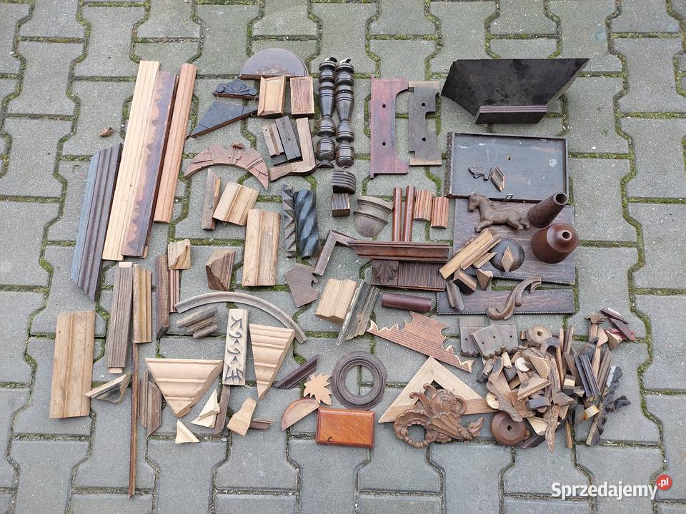 Drewniane elementy starych zegarów aplikacje Antyki Tczew