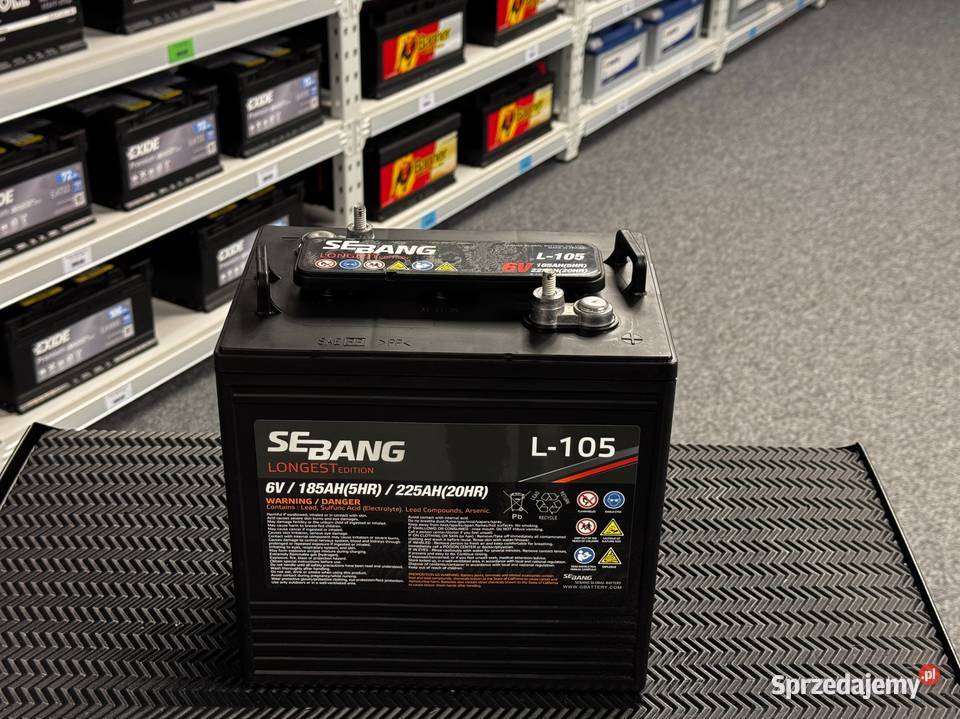 Akumulator Trakcyjny T105 SEBANG 6V 225Ah 20hr Części samochodowe