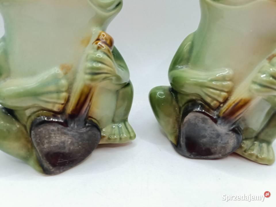 Ceramiczne figurki żab żabek 2 sztuki Zamość