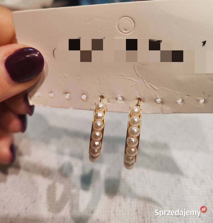 Kolczyki koła z perełkami mazowieckie Piaseczno