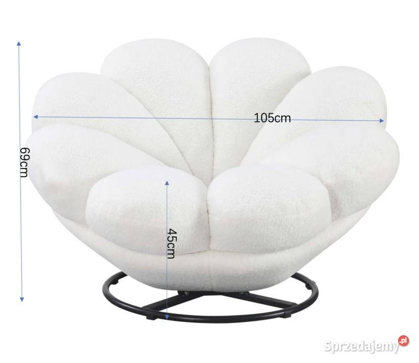 Obrotowy fotel wypoczynkowy Sun Flower boucle Tarchały Małe