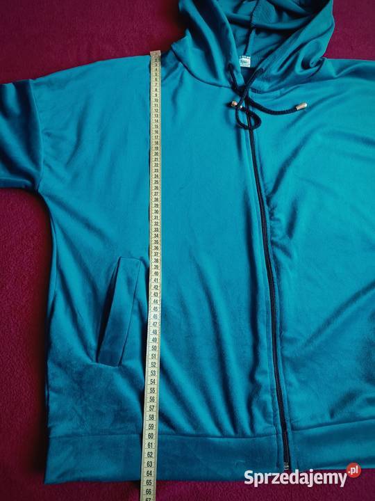 Dres niebieski komplet welurowy wiskoza Odzież sportowa śląskie Cieszyn