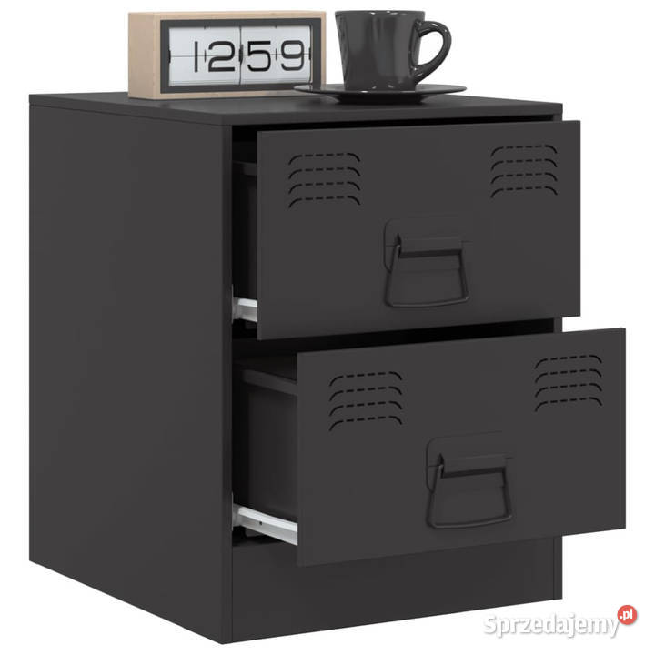 Szafki nocne 2 czarne 345x39x44 stal WM841620 Warszawa