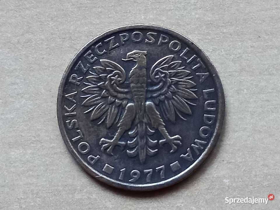 Moneta 2 1977 brak znaku mennicy Bukownica