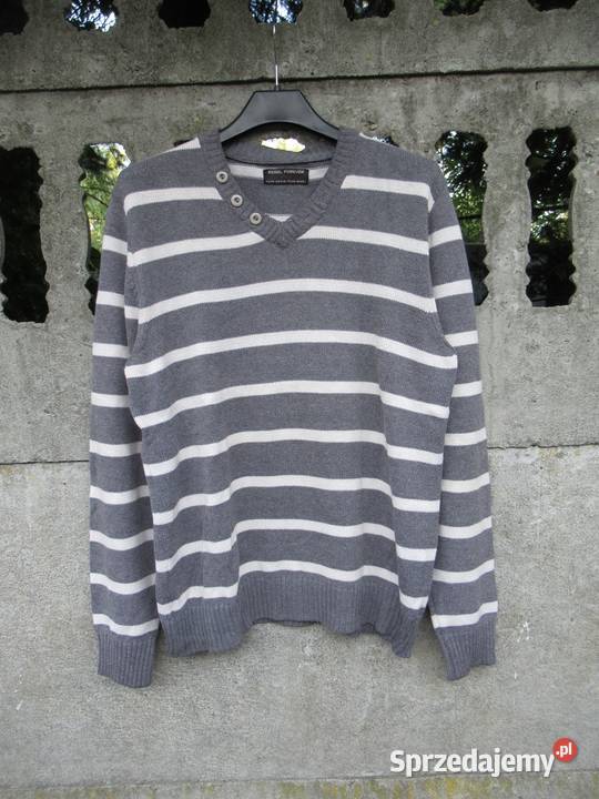 męski Sweter w paski L REBEL Dębica