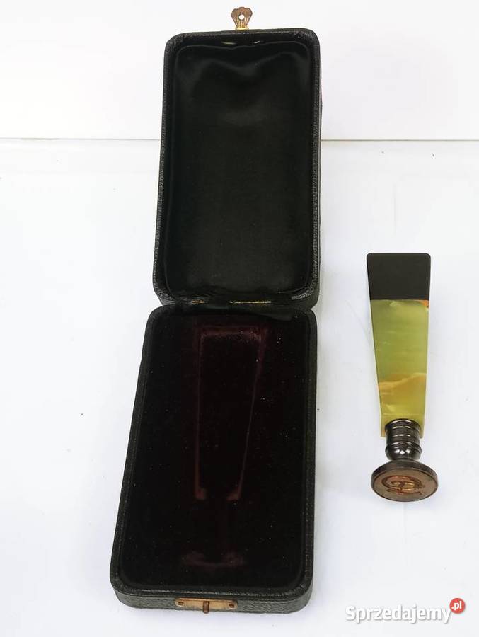 Pięczęć ArtDeko Brąz Agat Etui