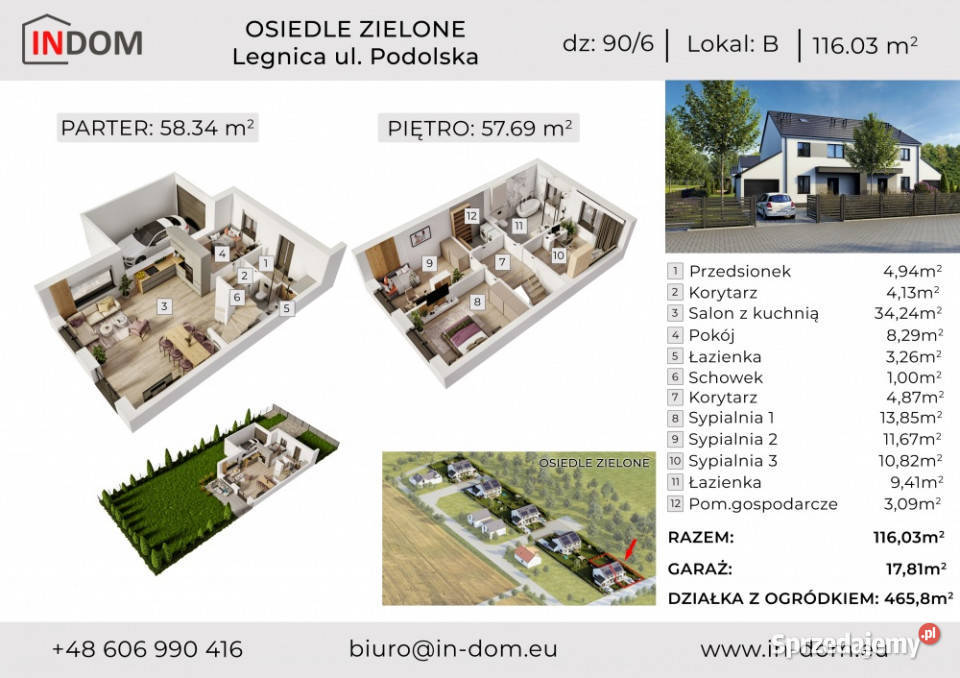 DOM W ZABUDOWIE BLIŹNIACZEJ Z GARAŻEM LEGNICA Sprzedaż dolnośląskie