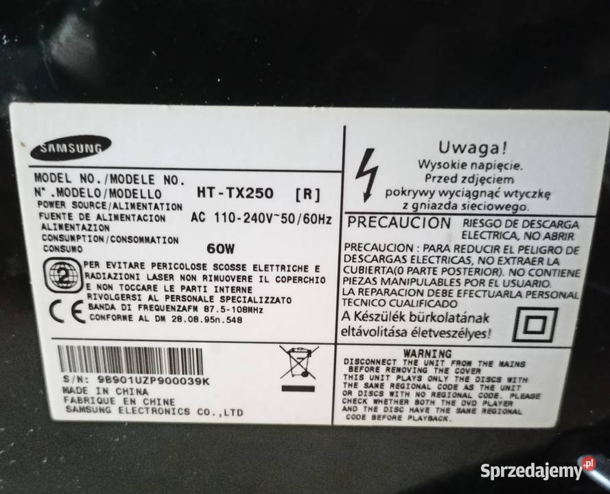 Radio Samsung HTTX250