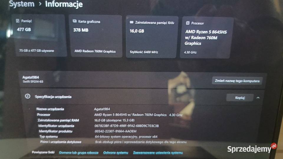 Laptop ACER Swift Go 14 Katowice