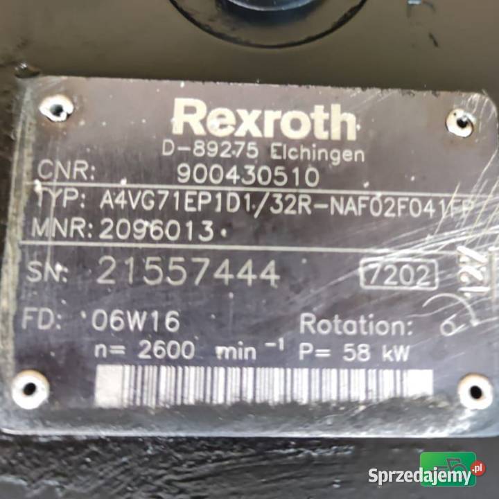 Pompa jazdy Bosch Rexroth A4VG71 Reform Werke Wilkowo