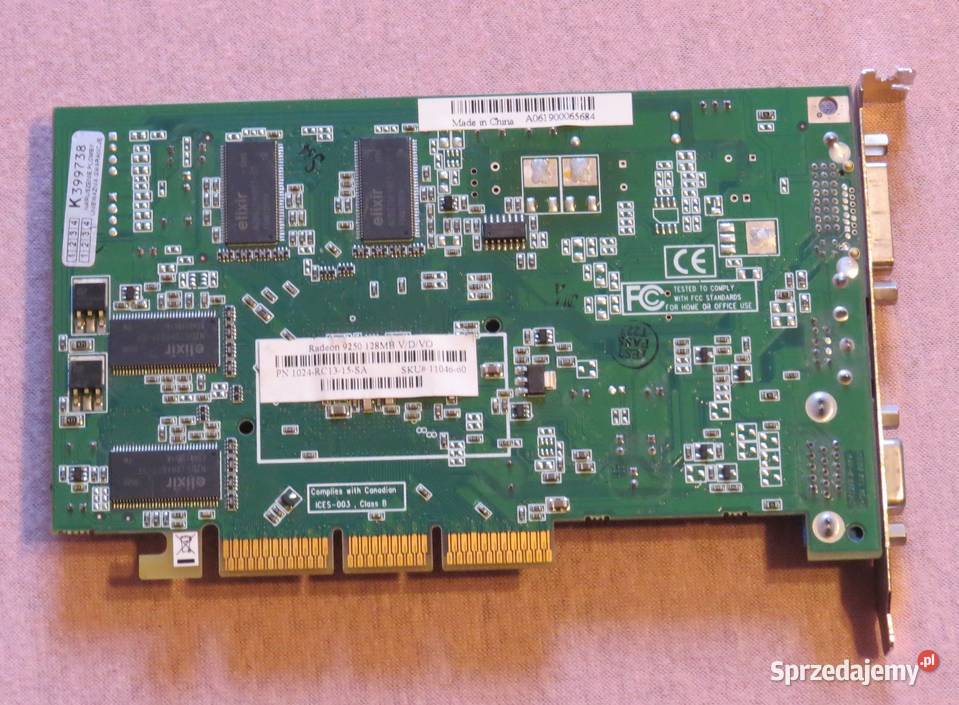 ATI Radeon 9250 128MB AGP pasywne Podzespoły bazowe
