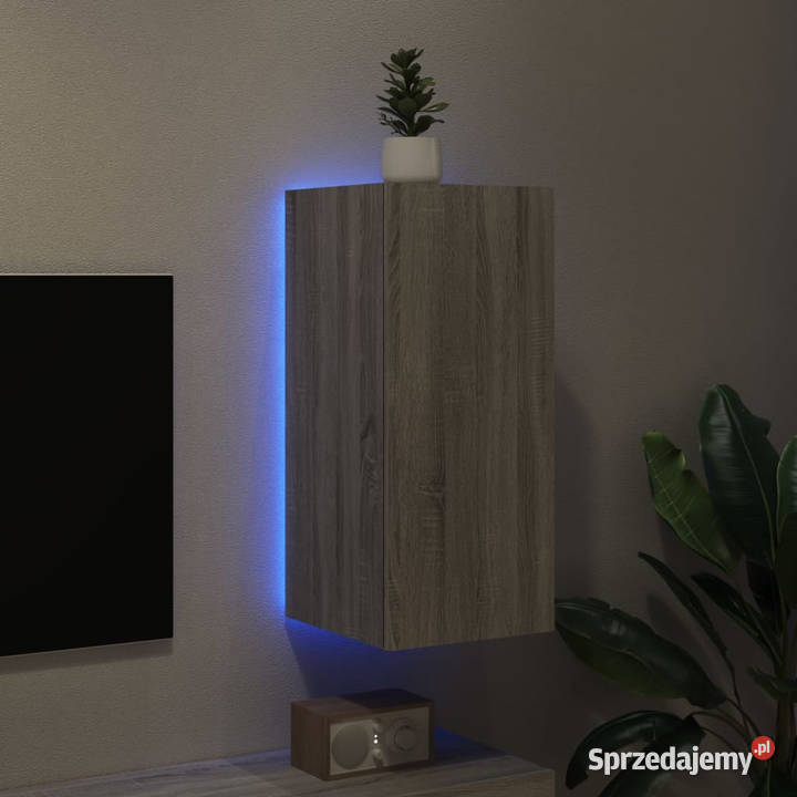 Ścienna szafka TV z LED szary dąb sonoma Warszawa