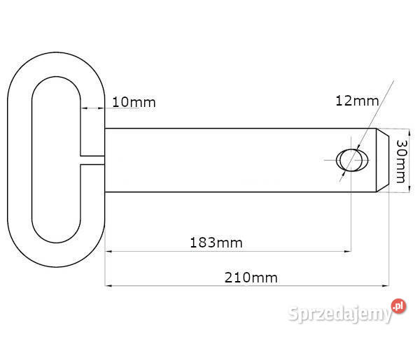 Sworzeń z uchwytem 30x183 mm Kramp Z530182KR Kamionna