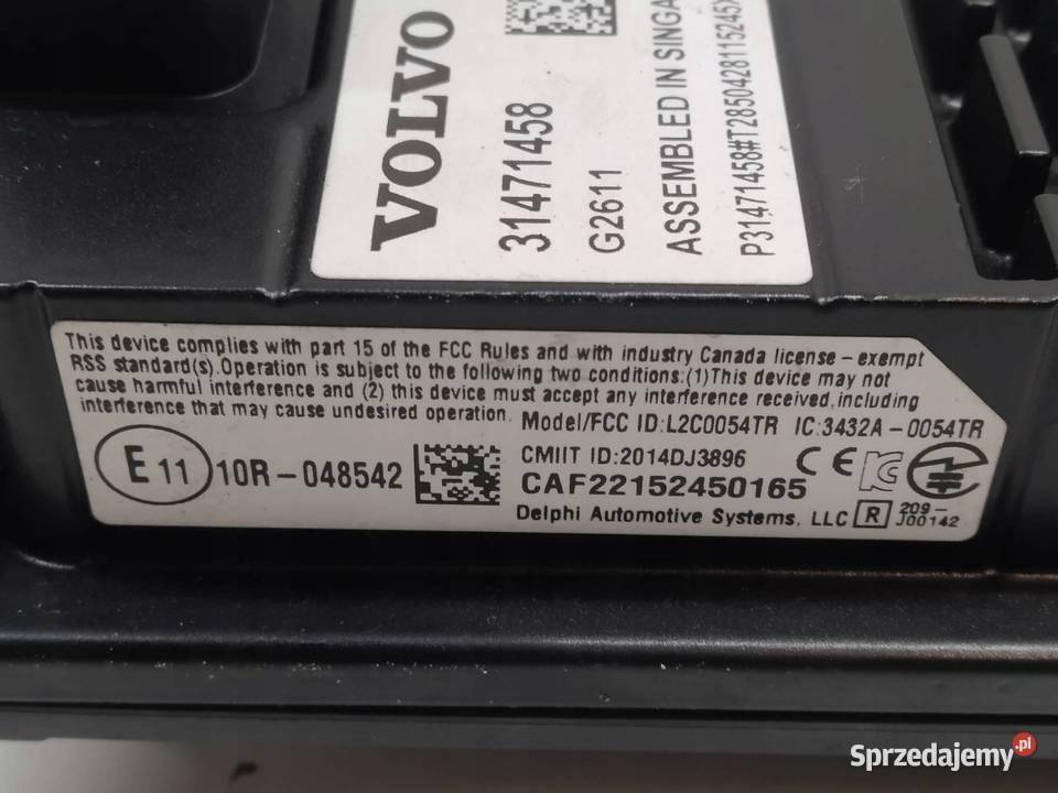 KAMERA RADAR DISTRONIC PRZÓD 31471458 Volvo XC Rok produkcji 2015 Motoryzacja