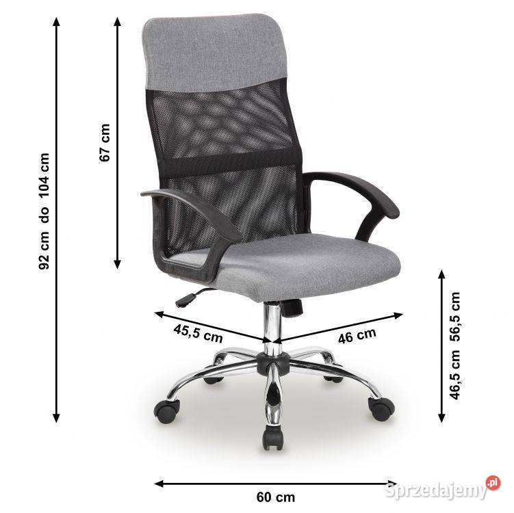 Fotel biurowy obrotowy oparcie siateczkowe szary Bielsk Podlaski