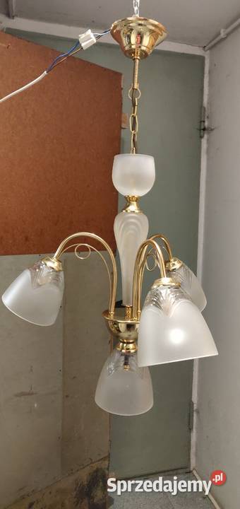 Piękny żyrandol 3 sekcje klosz szkło Lampy wiszące Warszawa sprzedam