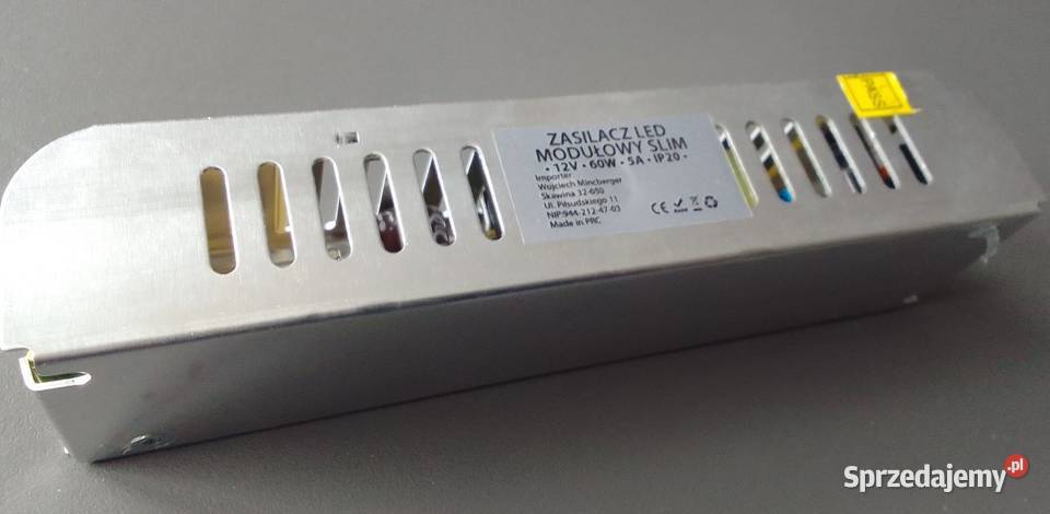 Zasilacz LED modułowy Slim 12V 60W 5A IP20 BERGE