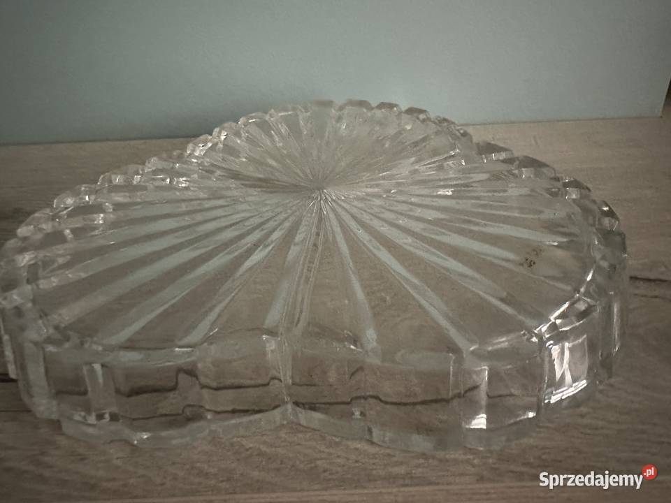 Talerz kryształowy z lat PRLu Łódź