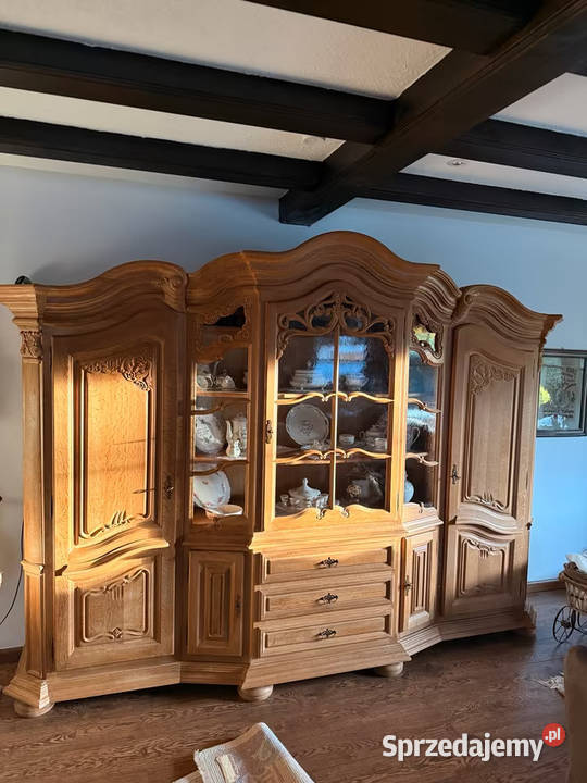 Piękny dębowy kredens dębowa biblioteka lity Sypniewo