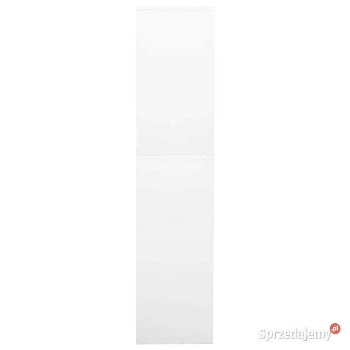 Szafa biurowa biała 90x40x180 stal i szkło