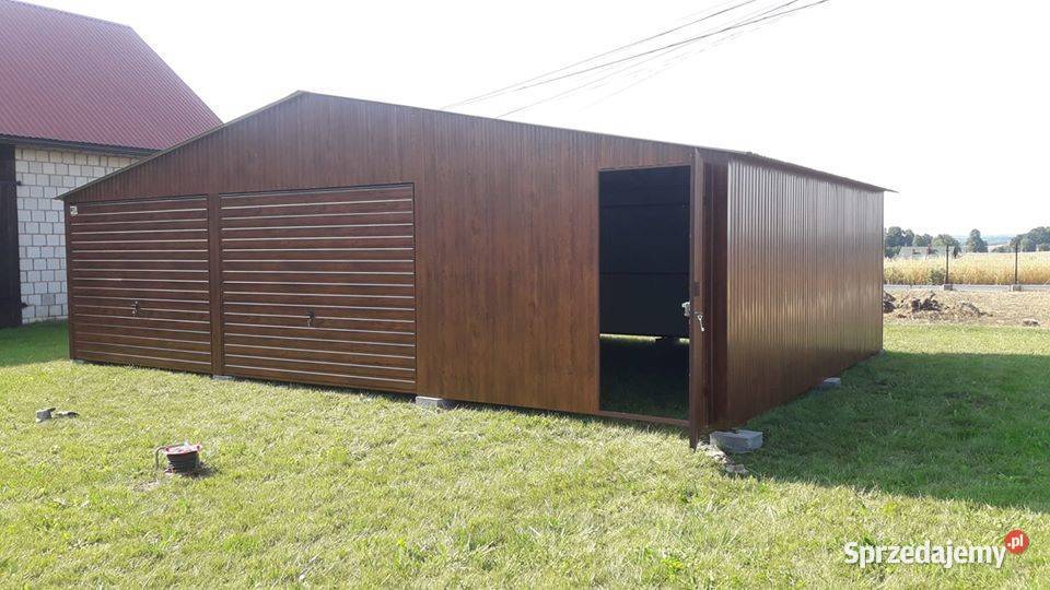 D65 Garaż Blaszany Drewnopodobny Złoty Dąb 30m2 opolskie
