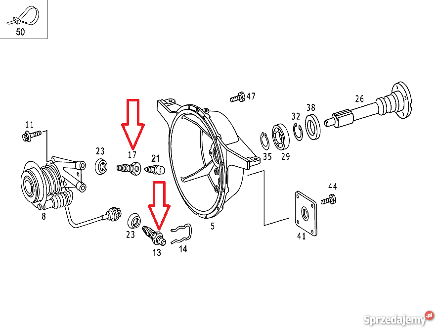 0002501054 króciec wysprzęglika Mercedes UNIMOG śląskie Kłobuck sprzedam