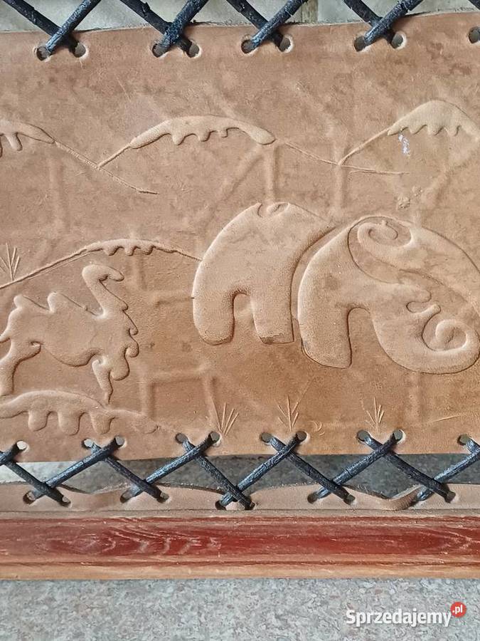 vintage obrazek ze skóry Nowy Targ sprzedam