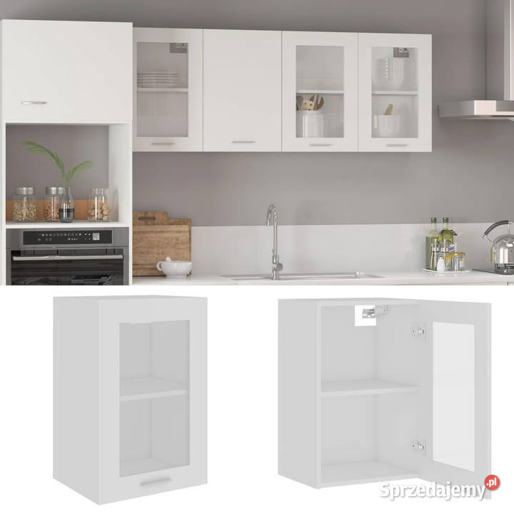 Szafka wisząca z szybą biała 40x31x60 WM802505 Warszawa