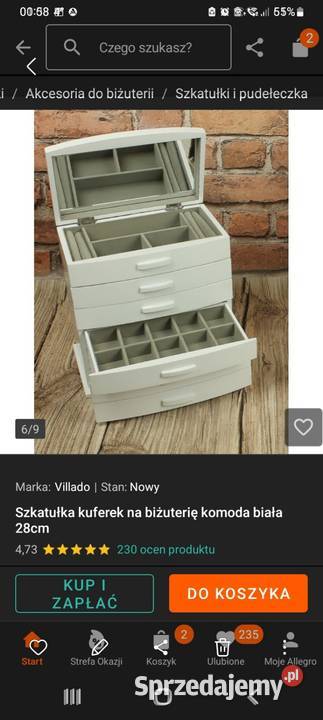 Szkatulka kasetkadrewno biała 7 szuflad 28 Poznań