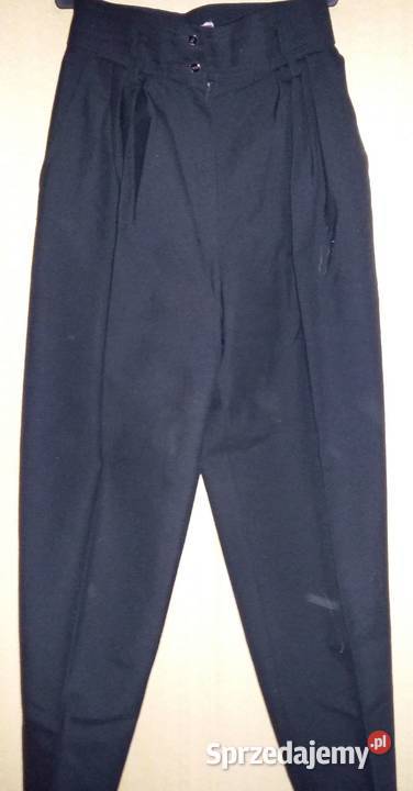 Spodnie damskie czarne z podwyższonym stanem M Łódź sprzedam