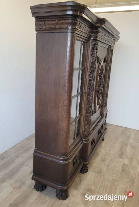 Wspaniała gabinetowa biblioteka dębowa z 1925 dolnośląskie Wrocław