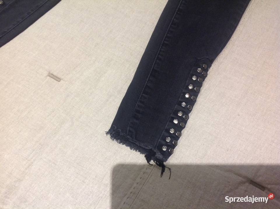 Spodnie Jeans Damskie Kate Paris r XS Czarne Rozmiar 34(XS) Nowa Sól