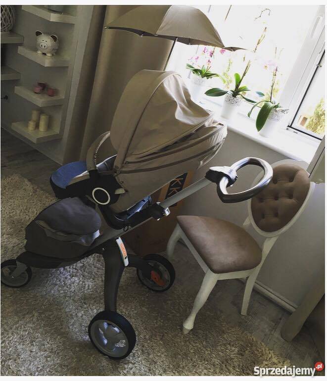 Wózek STOKKE EXPLORY STAN IDEALNY beige 3w1 Regulowany podnóżek Rzeszów