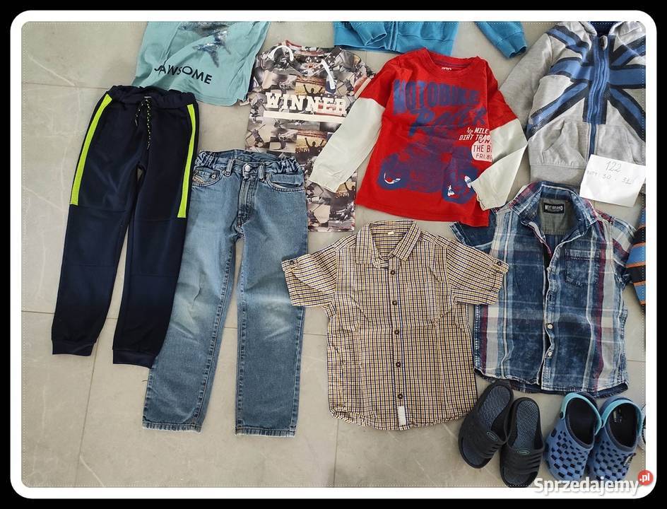 Zestaw ubrań dziecięcych rozmiar 122 buty 30 i mazowieckie Płock