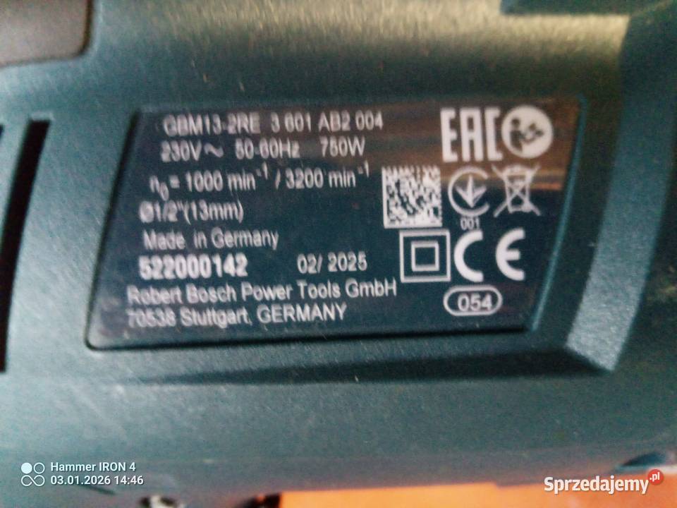 Wiertarka Bosch GBM 132 RE 750W sprzedam