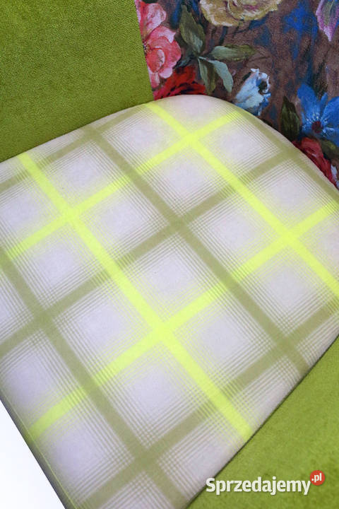 Fotel Patchwork Kolorowy w Kwiaty Dekoracyjny Kazimierz Biskupi