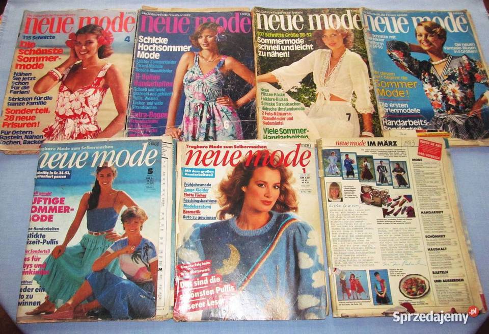 6 x Neue Mode 1974 1977 198183 Vintage moda