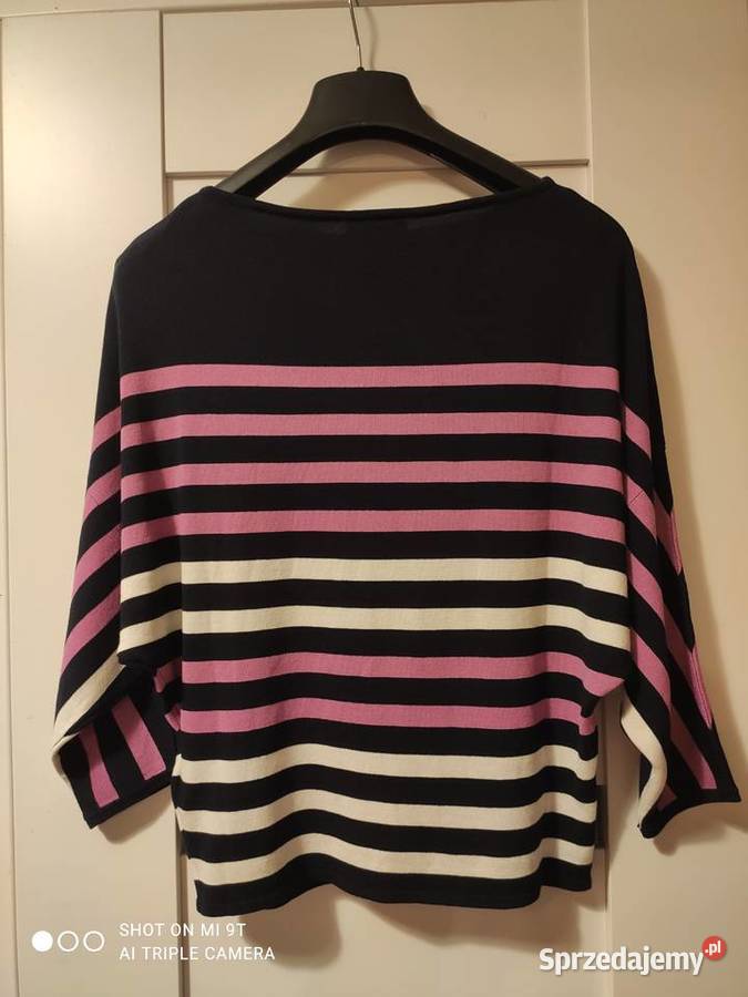 Nowy wiskozowy sweter nietoperzowy z rękawem biały Warszawa sprzedam