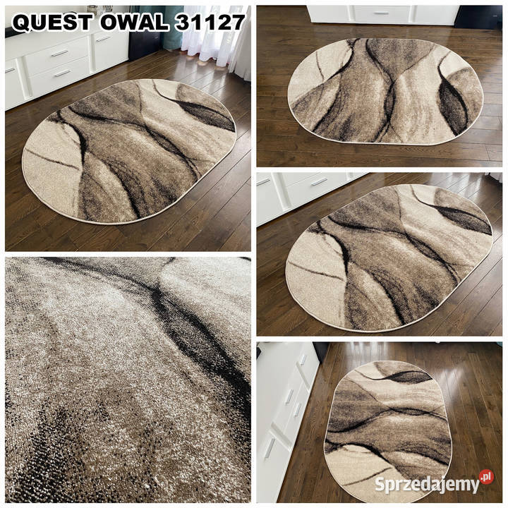 GĘSTY DYWAN OWALNY 140X190 QUEST 31127 RÓŻNE