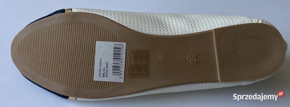 Białe baleriny skórzana wkładka rozmiar 38