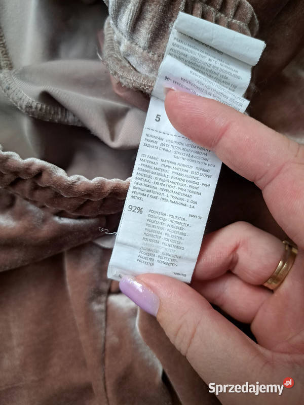 pudroworóżowe welurowe spodnie dresowe mohito 34 Spodnie Trąbki Wielkie