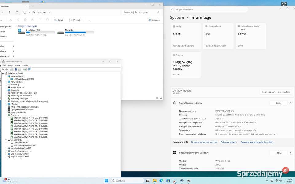 PC ARGB CYBERPUNK 2077 INTEL I74770GTX Klasy Core i7 Przygodziczki