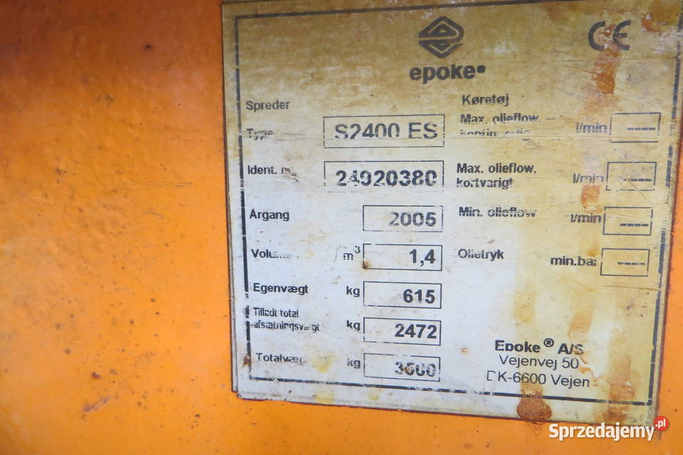 PIASKARKA SOLARKA EPOKE S2400ES Pługi (piaskarki) Wąchock