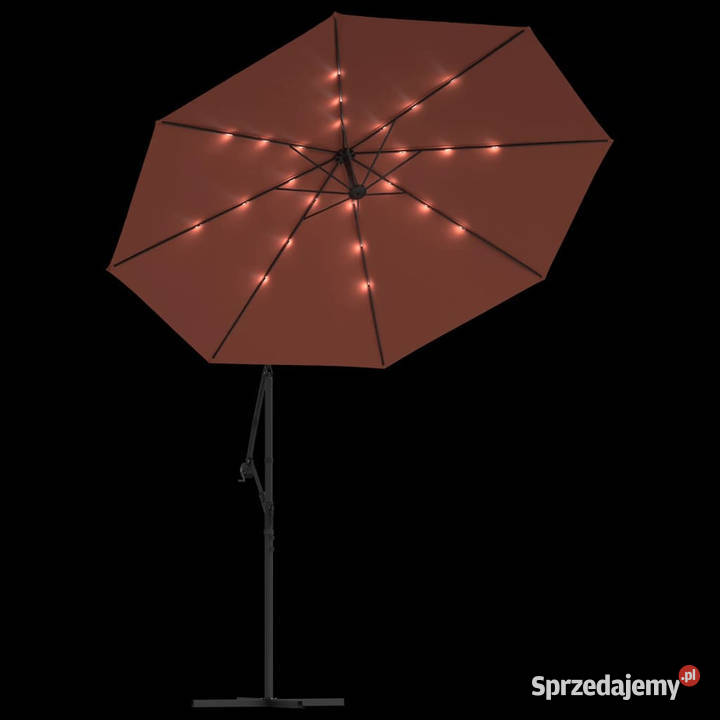 Parasol wiszący z LED i stalowym słupkiem Warszawa